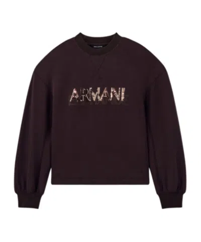 Armani Exchange Sweatshirt Stretch Viscose Scuba In Brown