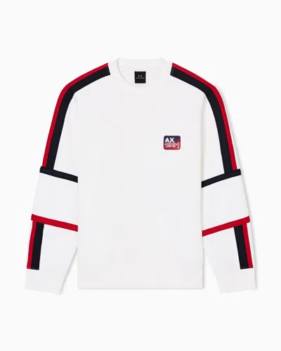 Armani Exchange Sweatshirt With Contrasting Bands In White