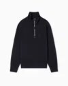Armani Exchange Sweatshirt With High Neck And Buttons In Black