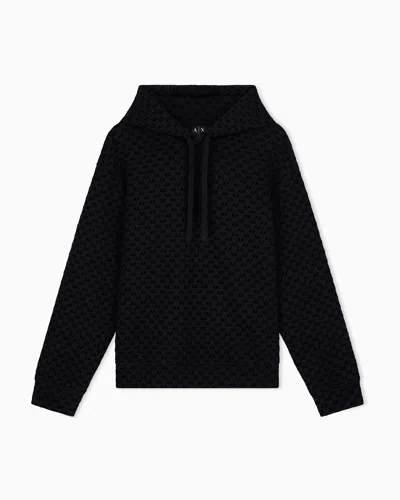 Armani Exchange Sweatshirt With Regular Fit In Bonded Stretch Cotton In Black
