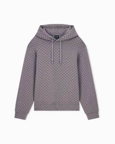 Armani Exchange Sweatshirt With Regular Fit In Bonded Stretch Cotton In Purple