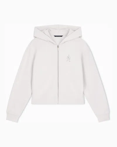 Armani Exchange Sweatshirt With Regular Fit In Cotton French Terry In Beige