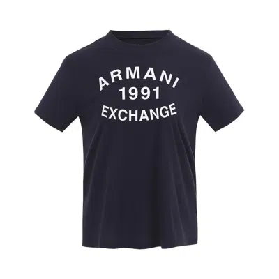 Armani Exchange Woman T-shirt Midnight Blue Size L Cotton