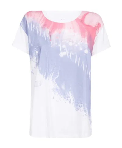 Armani Exchange T-shirt With Round Neck And Short Sleeves In White