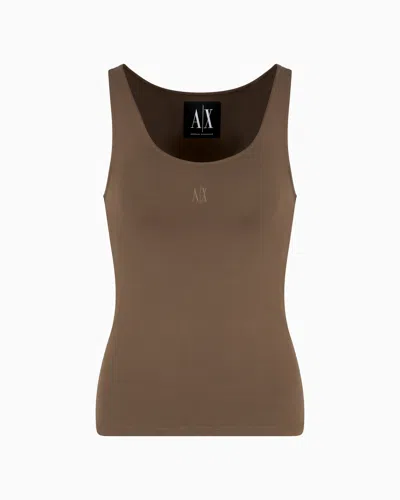 Armani Exchange Tank Tops In Brown