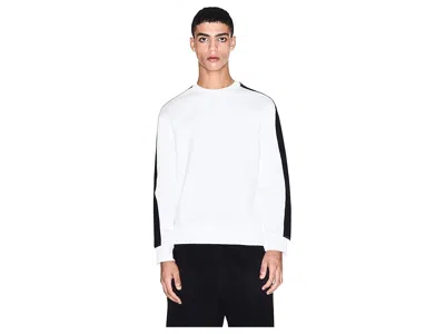 Armani Exchange Tape Logo Pullover Sweatshirt In White