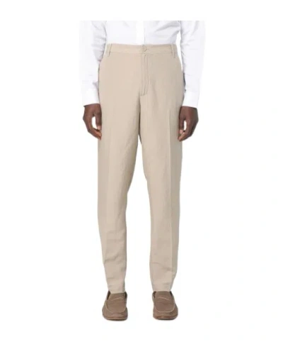 Armani Exchange Tapered High-waist Trousers In Beige
