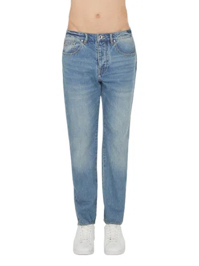 Armani Exchange Tapered Jeans With Classic Five-pocket Design In Blue