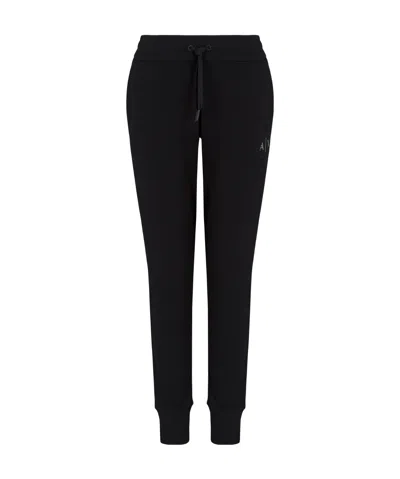 Armani Exchange Tapered Leg Track Pants In Black