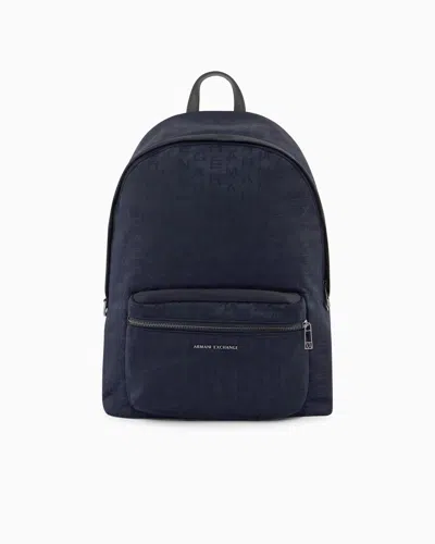 Armani Exchange Technical Fabric Backpack In Blue