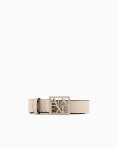 Armani Exchange Technical Fabric Belt In Neutral