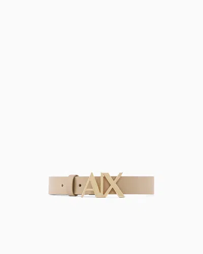 Armani Exchange Technical Fabric Belt In Nude