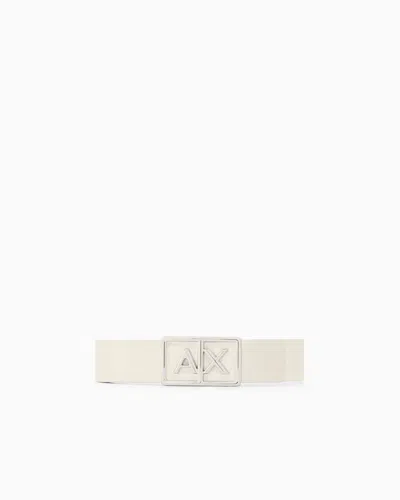 Armani Exchange Technical Fabric Belt In White