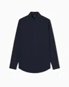 Armani Exchange Technical Fabric Shirt In Blue