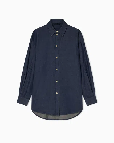 Armani Exchange Technical Fabric Shirt In Blue