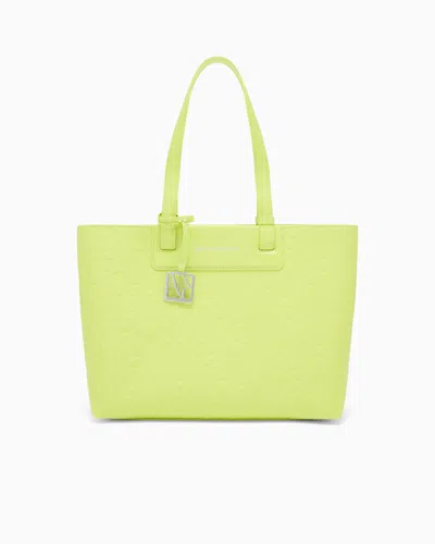 Armani Exchange Technical Fabric Shopper In Green
