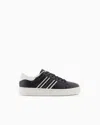 Armani Exchange Technical Fabric Sneakers In Black