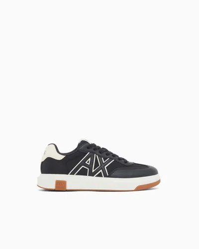 Armani Exchange Technical Fabric Sneakers In Blue