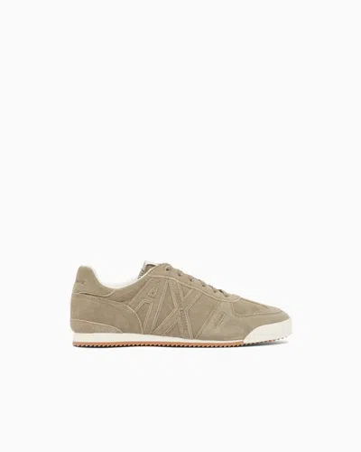 Armani Exchange Technical Fabric Sneakers In Neutral