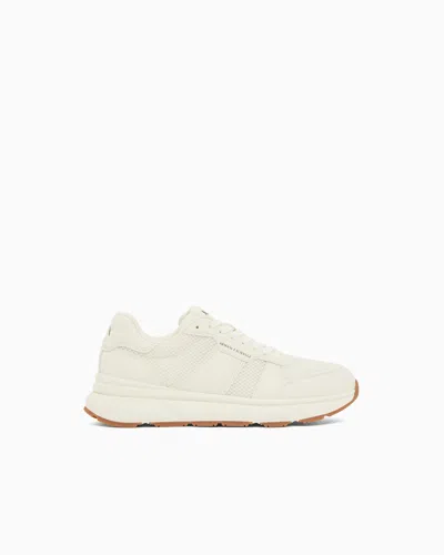 Armani Exchange Urban Logo-print Panelled Sneakers In White
