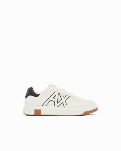 Armani Exchange Technical Fabric Sneakers In White