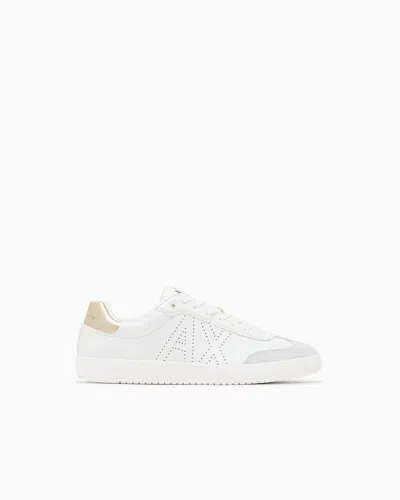 Armani Exchange Technical Fabric Sneakers In White
