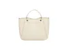 Armani Exchange Textured Beige Shopper Bag With Dual Handles In White