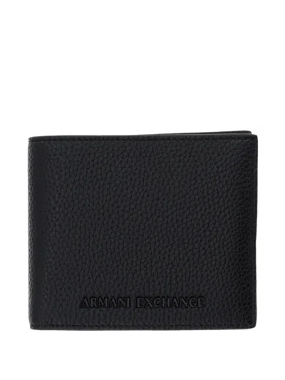 Armani Exchange Textured Cardholder Wallet In Black