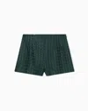 Armani Exchange Textured Fabric Shorts In Green