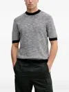 Armani Exchange Strukturiertes Strick-t-shirt In Gray