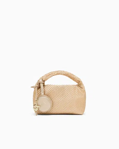 Armani Exchange Textured Mini Crossbody Bag In Gold