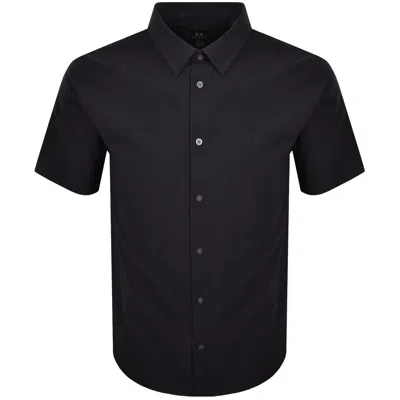Armani Exchange Textured Shirt Deep Navy In Black
