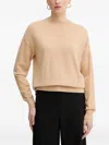 Armani Exchange Textured Split-back Sweater In Neutral