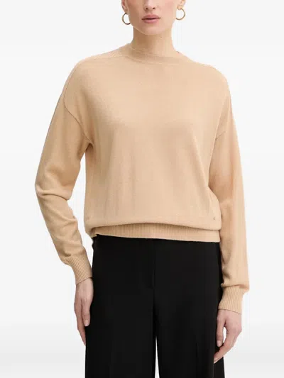 Armani Exchange Textured Split-back Sweater In Neutral