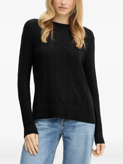 Armani Exchange Textured Sweater In Black