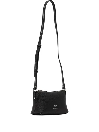 Armani Exchange Textured Zip-fastening Mini Bag In Black