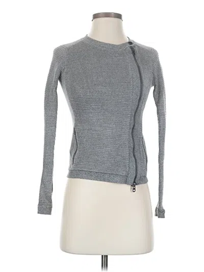 Pre-owned Armani Exchange Thermal Top Gray Keyhole Neckline Tops