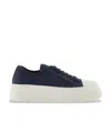 Armani Exchange Thick-soled Low-top Casual Shoes In Navy Blue