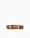 Armani Exchange Thin Belt With Small Logo In Brown