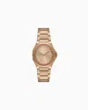 Armani Exchange Three-hand Gold-tone Stainless Steel Watch In Multicoloured