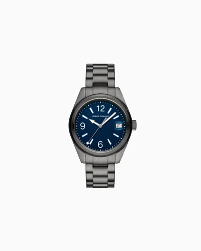 Armani Exchange Three-hand Black Stainless Steel Watch In Multicoloured