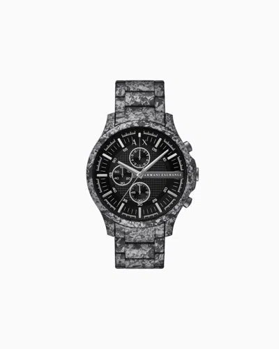 Armani Exchange Three-hand Date Black Stainless Steel Watch In Multicoloured