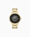 Armani Exchange Three-hand Date Black Stainless Steel Watch In Multicoloured