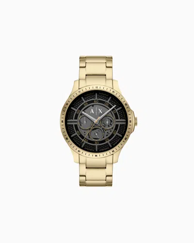 Armani Exchange Three-hand Date Black Stainless Steel Watch In Multicoloured