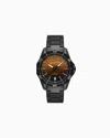 Armani Exchange Three-hand Date Black Silicone Watch In Multicoloured
