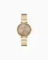 Armani Exchange Three-hand Gold-tone Stainless Steel Watch In Multicolored