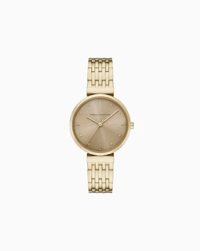 Armani Exchange Three-hand Gold-tone Stainless Steel Watch