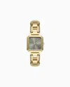 Armani Exchange Three-hand Gold-tone Stainless Steel Watch In Multicoloured