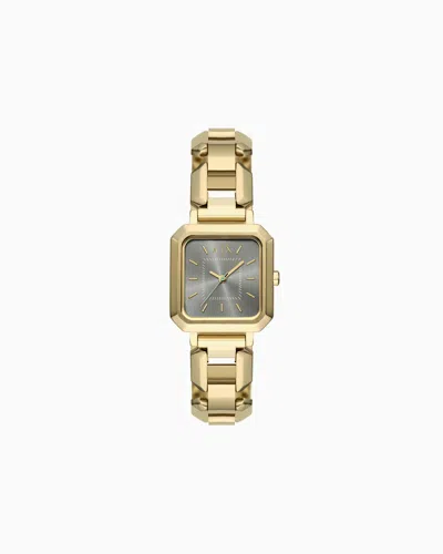 Armani Exchange Three-hand Gold-tone Stainless Steel Watch In Multicoloured