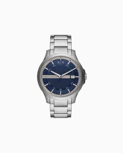 Armani Exchange Three-hand Movement Watch With Date Display In Blue